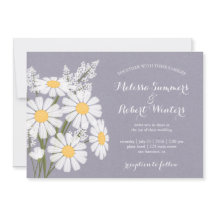 Elegante Boda de Lavanda Floral White Daisies