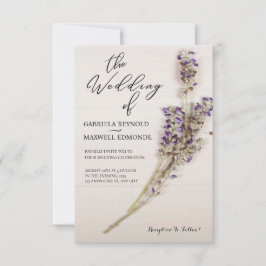Invitación Elegante Boda de lavanda limpia floral