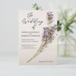 Invitación Elegante Boda de lavanda limpia floral