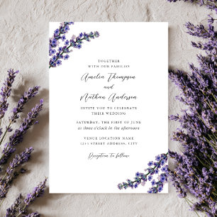 Invitación Elegante Boda de Lavanda Púrpura
