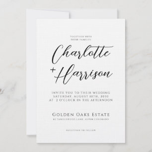 Invitación Elegante Boda de Letra Manuscrita para Foto