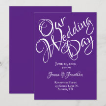 Elegante Boda de Letra Púrpura