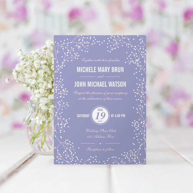 Invitación Elegante Boda de Lilac Periwinkle de Respiración d (Subido por el creador)