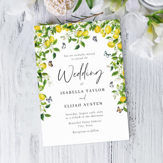Invitación Elegante Boda de limón botánico (Subido por el creador)