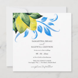 Invitación Elegante Boda de limón y oliage