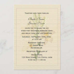 Invitación Elegante boda de lirio blanco botánico