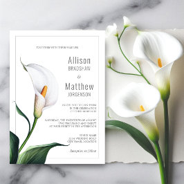 Invitación Elegante Boda de Lirio de Calla Blanca de Marfil