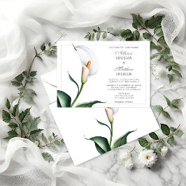 Invitación Elegante Boda de Lirio de Calla Blanca de Marfil