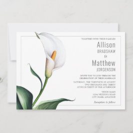 Invitación Elegante Boda de Lirio de Calla Blanca de Marfil