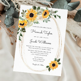 Invitación Elegante Boda de los girasoles Eucalyptus
