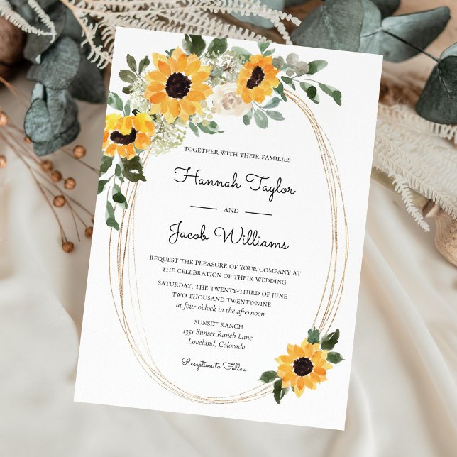 Invitación Elegante Boda de los girasoles Eucalyptus (Subido por el creador)