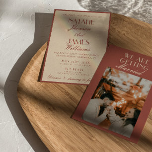 Invitación Elegante Boda de Lujo con Cobre de Auburn y Dinero