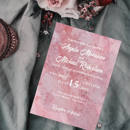 Invitación Elegante Boda de lujo romántico de mármol rosa