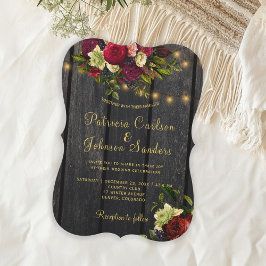 Invitación Elegante boda de madera de granero rústico de colo