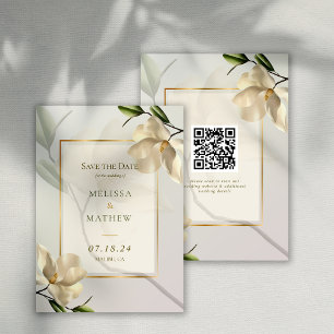 Invitación Elegante boda de Magnolia Oriental Salven la fecha