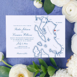 Invitación Elegante Boda de Mapa de Lairmont Manor Bellingham