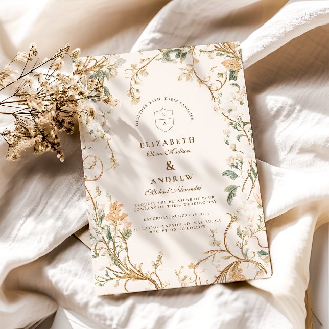 Invitación Elegante Boda de marco botánico de otoño (Subido por el creador)