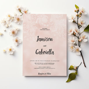 Invitación Elegante Boda de marco de encaje de flores blancas