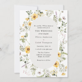 Invitación Elegante Boda de marco de flores silvestres amaril
