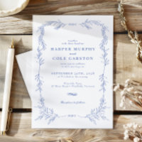 Elegante Boda de marco de vegetación de vid de épo