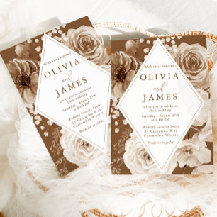Invitación Elegante Boda de marco floral Boho