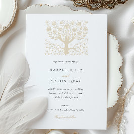 Invitación Elegante Boda de marfil y beige de vida