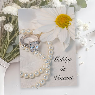Invitación Elegante Boda de margarita blanca