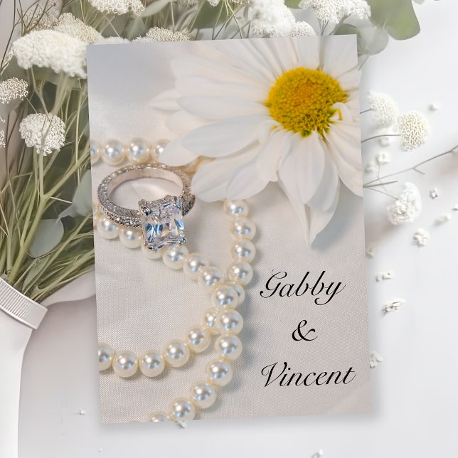 Invitación Elegante Boda de margarita blanca (Subido por el creador)