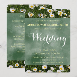 Invitación Elegante Boda de margarita verde