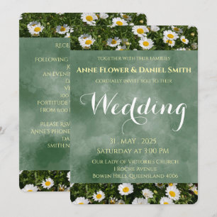 Invitación Elegante Boda de margarita verde