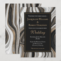 Elegante Boda de Mármol Negro y Oro