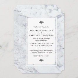 Invitación Elegante Boda de Mármol Vintage