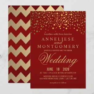 Invitación Elegante Boda de marrón de oro