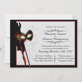 Invitación Elegante Boda de Masquerade