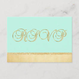 Invitación Elegante Boda de MINT Gold RSVP