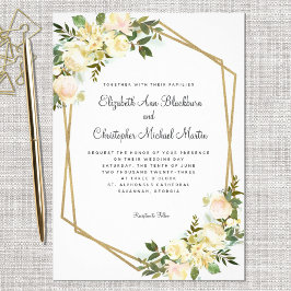 Invitación Elegante Boda de Moda de acuarela botánica floral