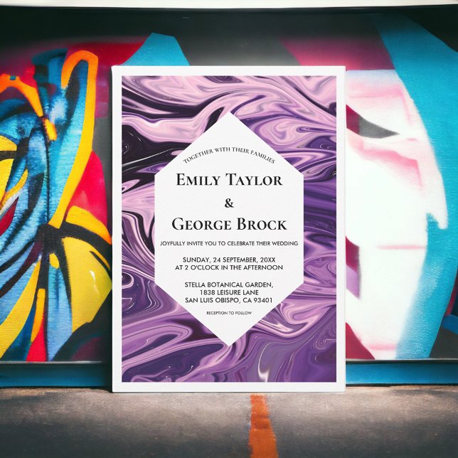 Invitación Elegante Boda de Moda de arte geométrica minimalis (Subido por el creador)