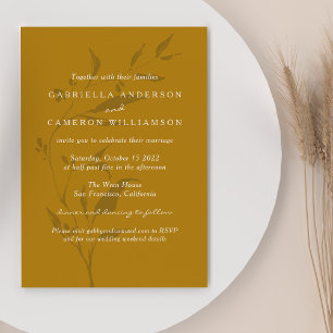 Invitación Elegante Boda de Moda de Mustard Boho Botánico