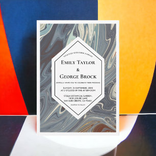 Invitación Elegante Boda de Moda de pintura de color gris abs