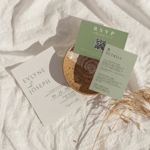 Invitación Elegante Boda de moda del Boho Minimalista Sage Gr
