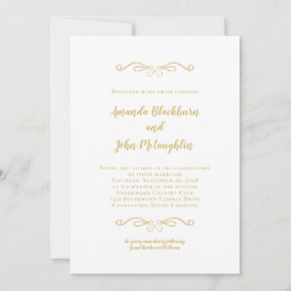 Invitación Elegante Boda de Moda formal de oro blanco inmadur