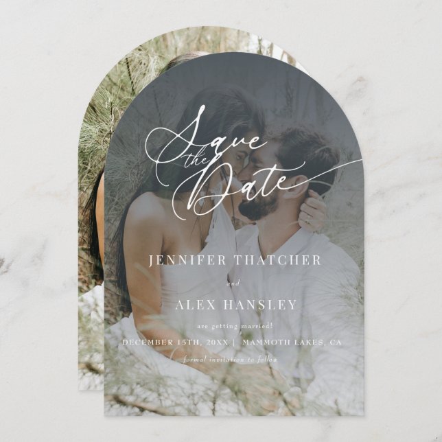 Invitación Elegante boda de Moda Guardar la fecha (Anverso / Reverso)