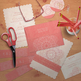 Invitación Elegante Boda de Moda Mandala Boho