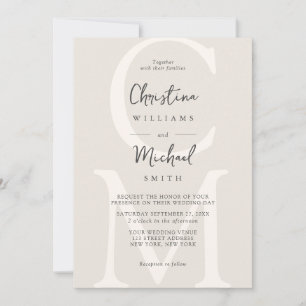 Invitación Elegante Boda de Moda mínima de champán