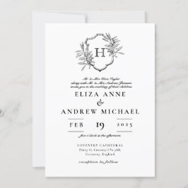 Invitación Elegante Boda de Monograma