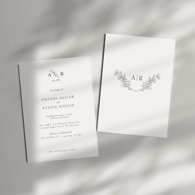 Invitación Elegante Boda de Monograma (Subido por el creador)
