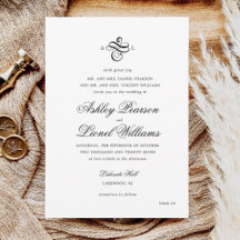 Elegante Boda de monograma clásico de escritura fo