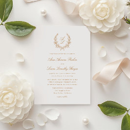 Invitación Elegante Boda de monograma de floral
