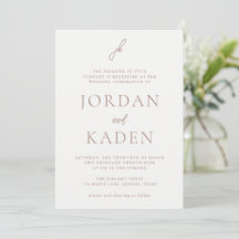 Elegante Boda de Monograma Earthy Neutral Script