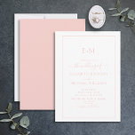 Invitación Elegante Boda de monograma formal rosa Rubor simpl<br><div class="desc">¡Bienvenidos al día más importante de tu vida! ¡Tu día de bodas! Has estado soñando con este día desde que eras una niña pequeña y ahora está por fin aquí. La elegante invitación a la boda monográfica simple rosa rosada Rubor es la forma perfecta de comenzar su viaje en matrimonio....</div>